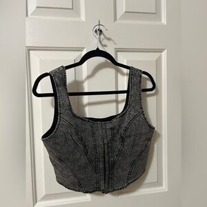 Denim Black and Grey Tank Top